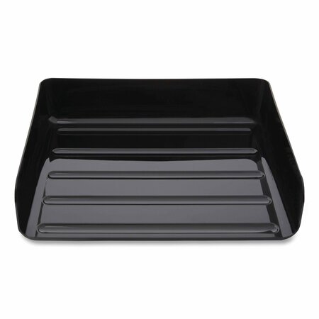 TRU RED Side-Load Stackable Plastic Document Tray, 1 Section, Letter-Size, 12.63 x 9.72 x 3.01, Black, 2PK TR55327